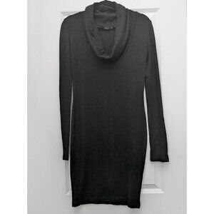 Knit Cowl Neck Sweater Dress - Winter, Dark Minimalist, Corporate Goth